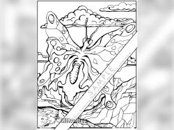 Butterfly Canyons Coloring Page